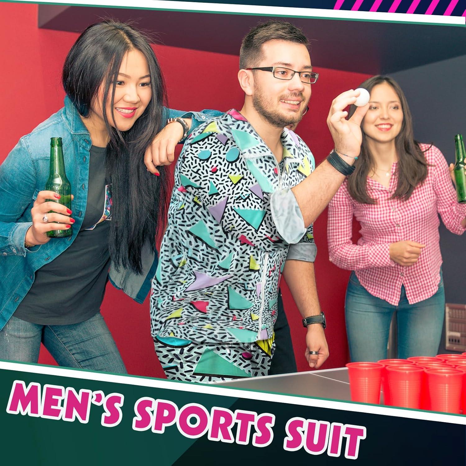 Arssm Retro 80s 90s Outfit Sets for Men Vintage Jacket and Joggers Sweatpants 80s Tracksuit Streetwear(Green)