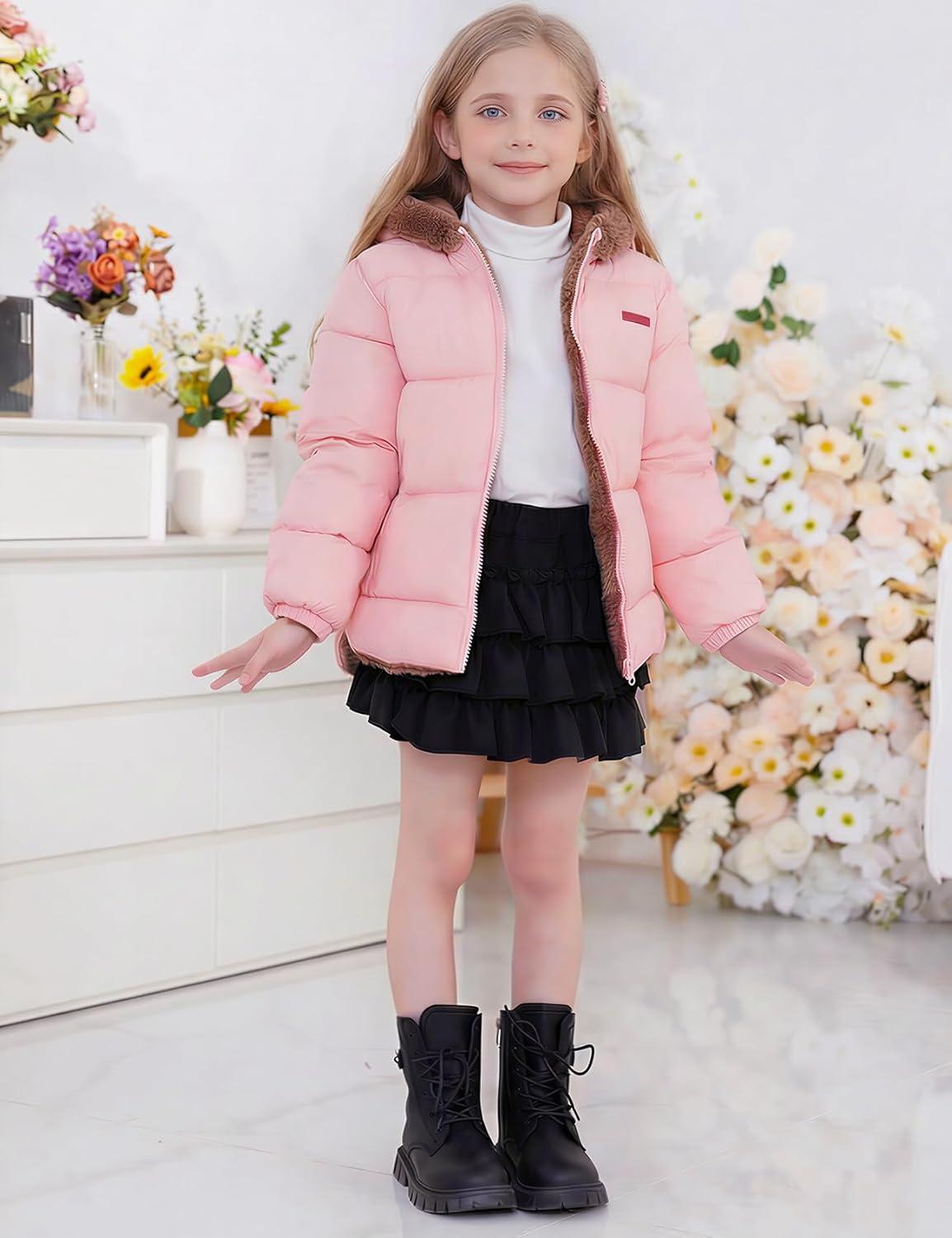 Arssm Baby Boys Girls Winter Fleece Coat Toddler Kids Warm Cute Bear Ear Hooded Jacket(Pink)
