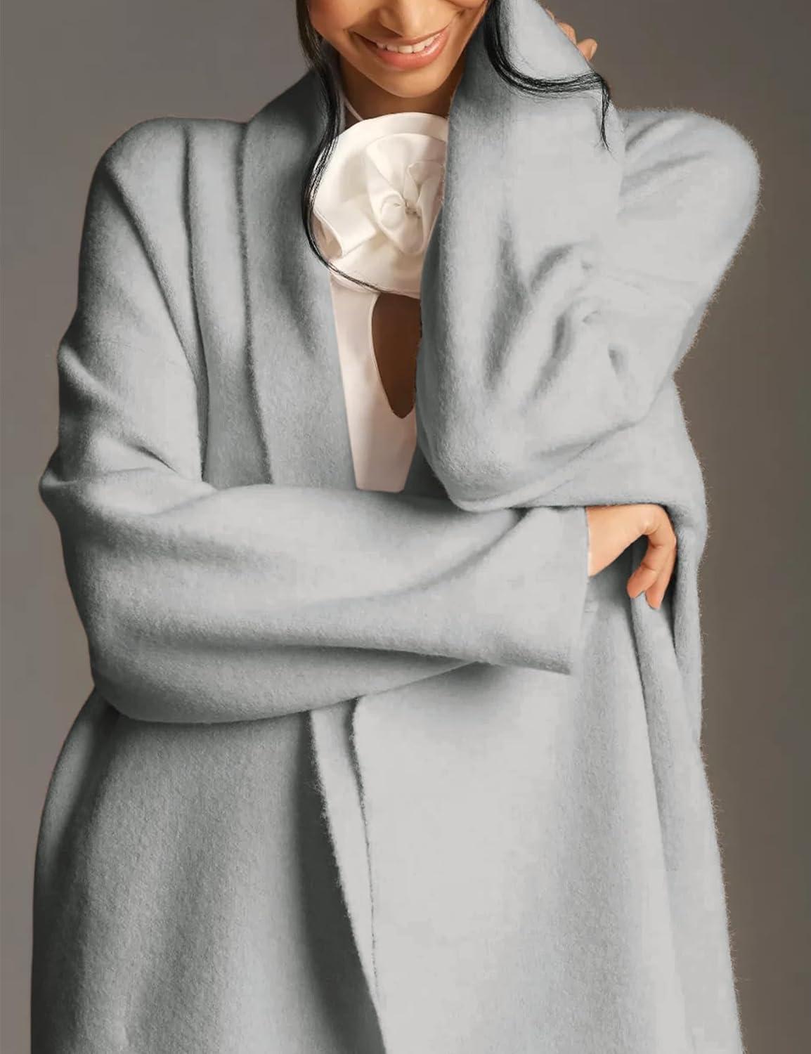 Arssm Womens Long Cardigan Oversized Chunky Open Front Sweaters Slouchy Knit Long Sleeve Fall Coat 2025 Trendy Outwear(Grey)