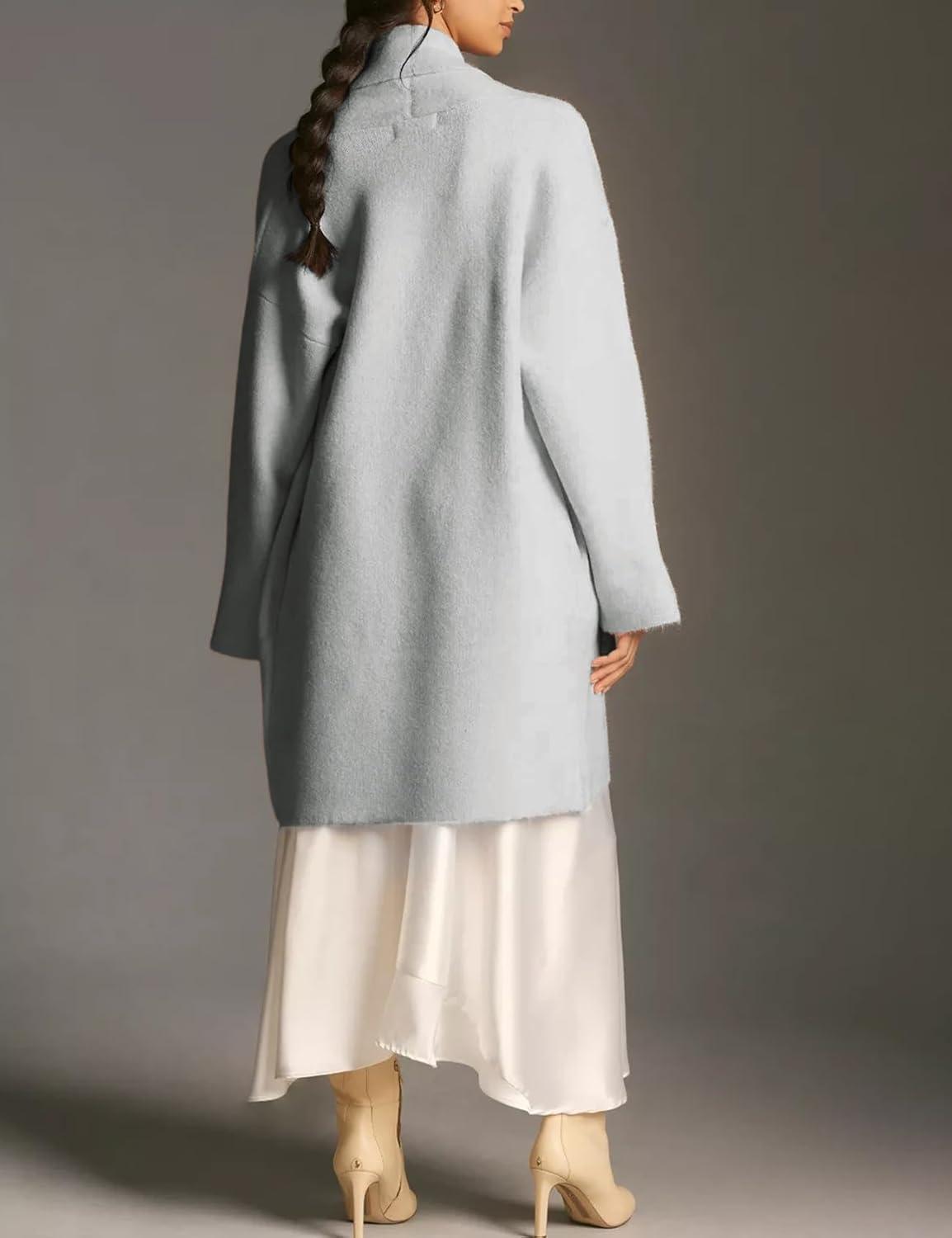 Arssm Womens Long Cardigan Oversized Chunky Open Front Sweaters Slouchy Knit Long Sleeve Fall Coat 2025 Trendy Outwear(Grey)