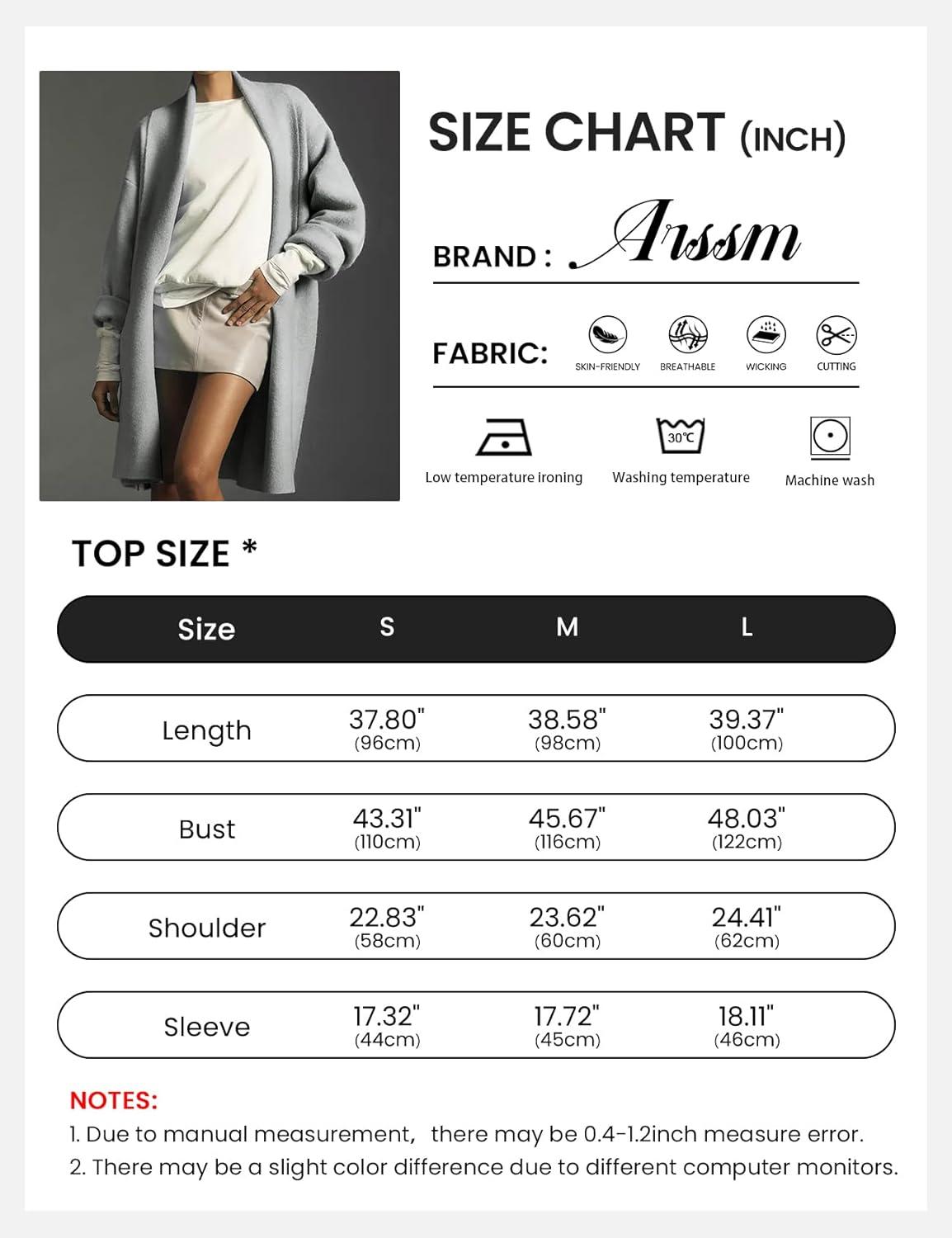 Arssm Womens Long Cardigan Oversized Chunky Open Front Sweaters Slouchy Knit Long Sleeve Fall Coat 2025 Trendy Outwear(Grey)