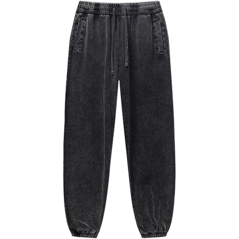 Arssm Mens Sweatpants Baggy Streetwear Pant Athletic Jogger Pants Workout Long Pants(Black)