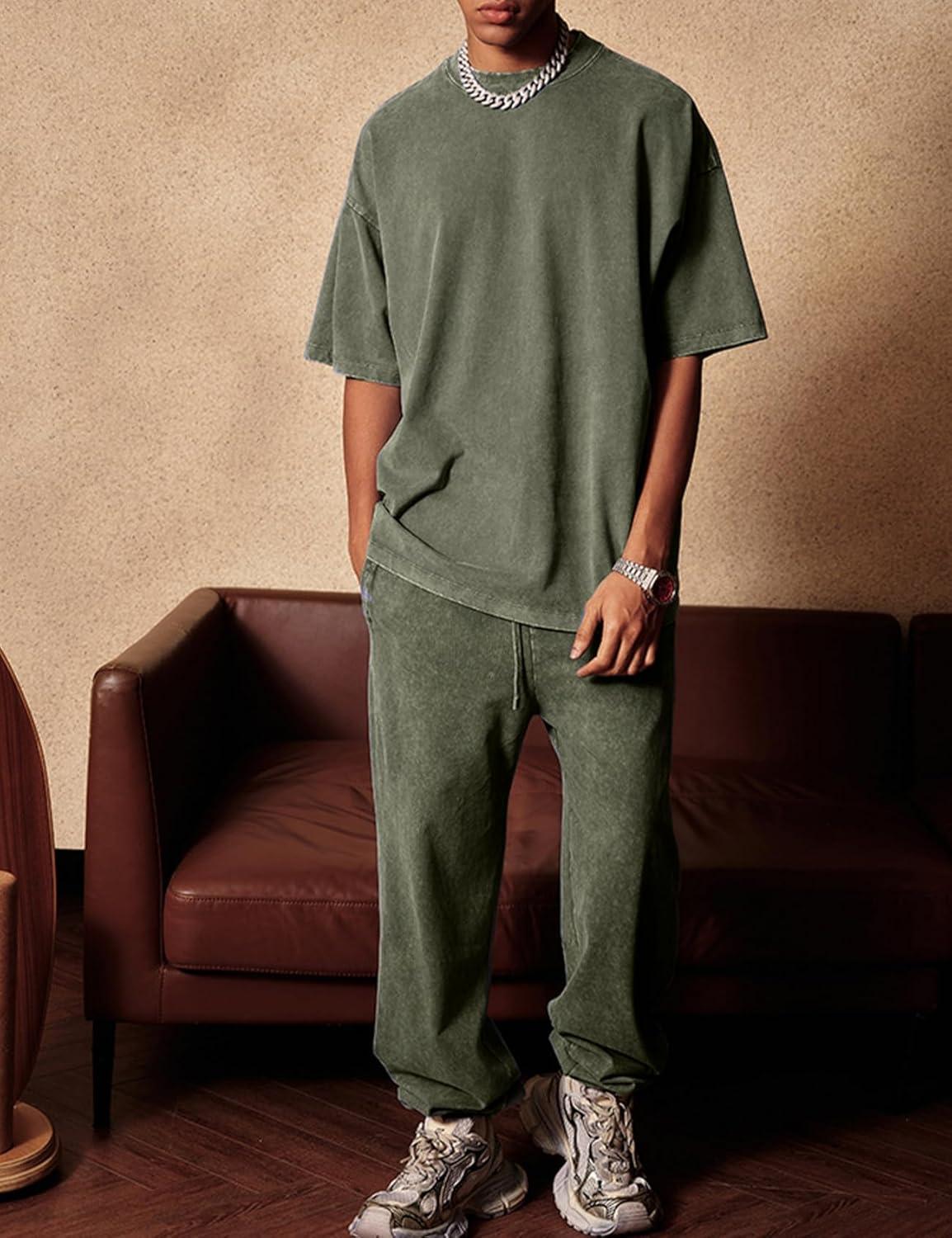 Arssm Mens Sweatpants Baggy Streetwear Pant Athletic Jogger Pants Workout Long Pants(Army)