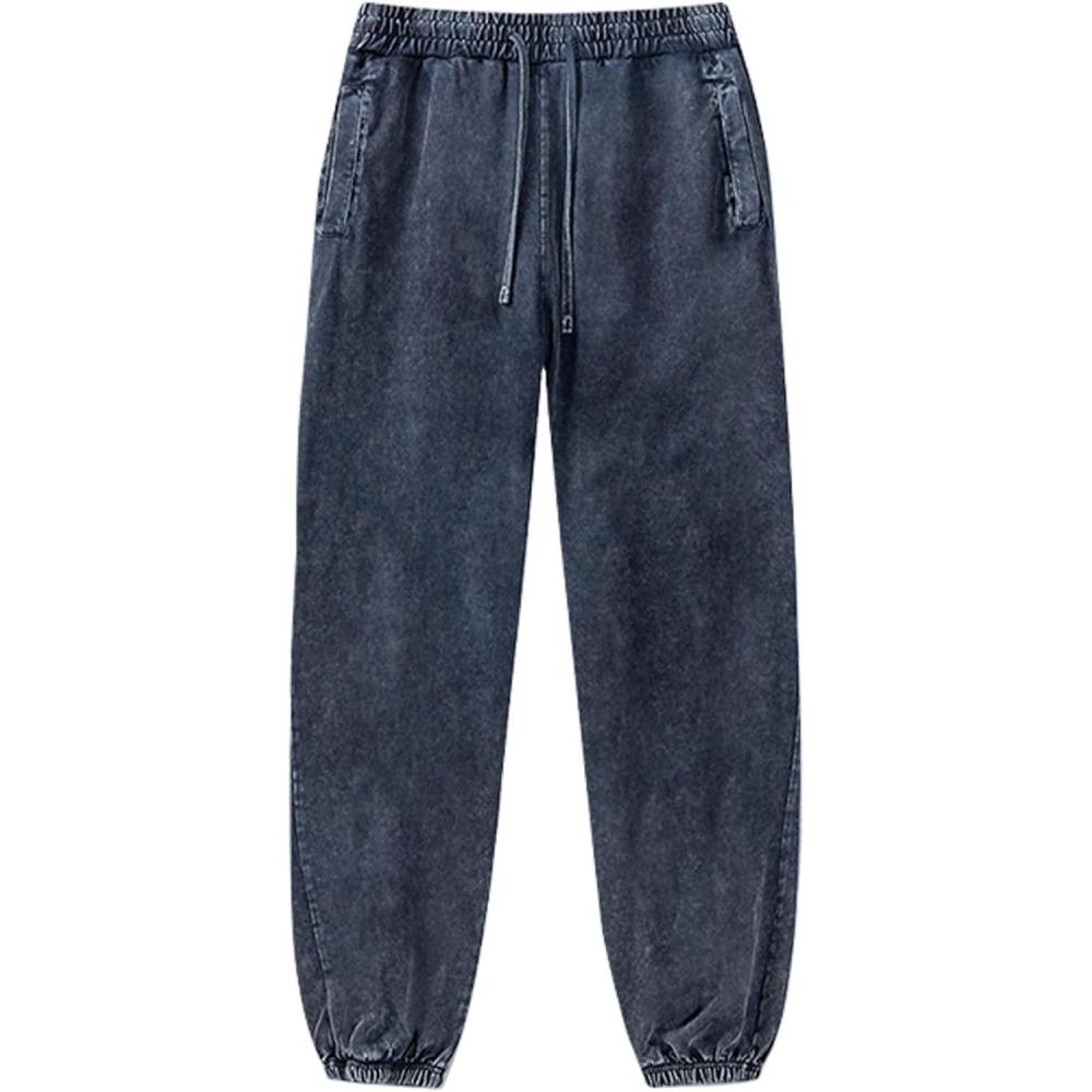 Arssm Mens Sweatpants Baggy Streetwear Pant Athletic Jogger Pants Workout Long Pants(Navy)
