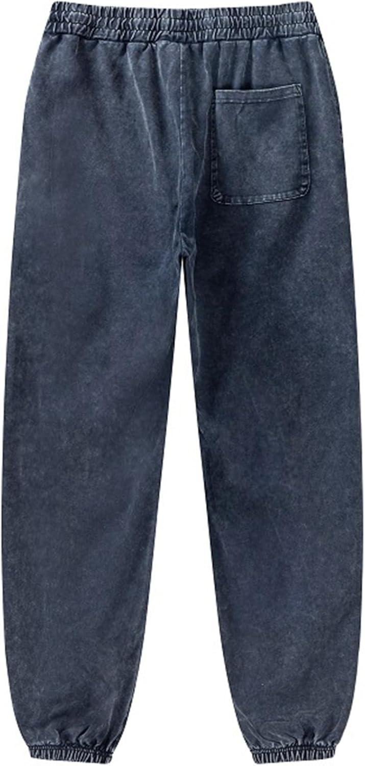 Arssm Mens Sweatpants Baggy Streetwear Pant Athletic Jogger Pants Workout Long Pants(Navy)