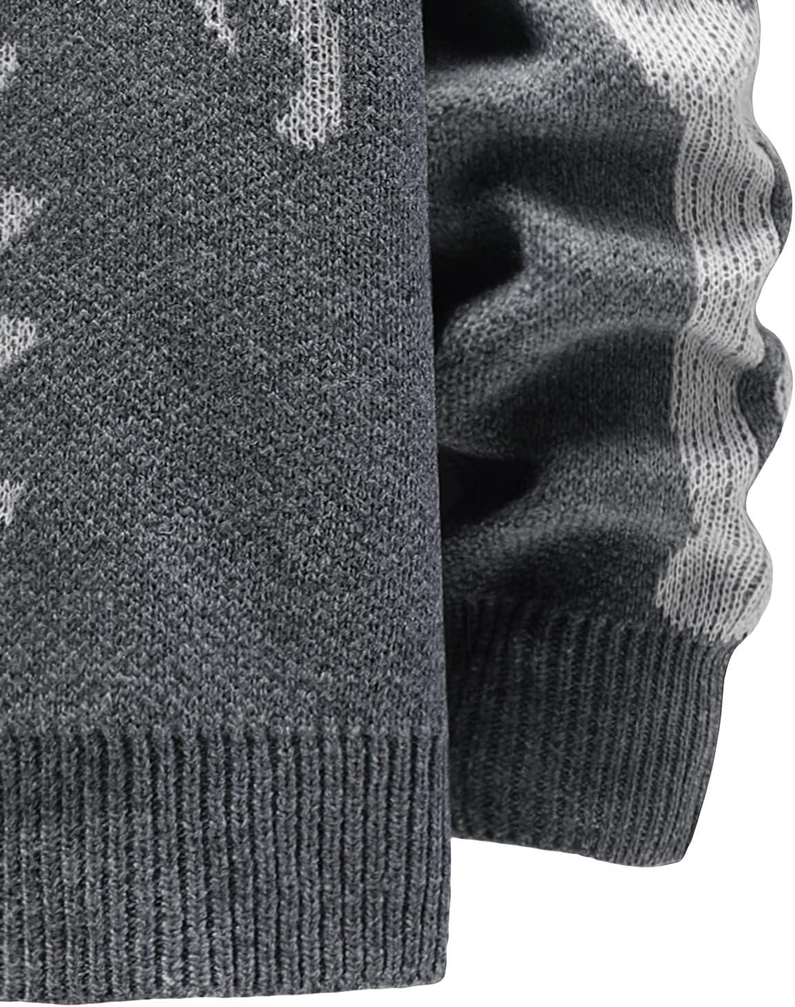 Arssm Men Skeleton Cardigan Sweater Oversized Fall Graphic Long Sleeve Knit Y2K Button Down V Neck Sweater Outwear(Grey)