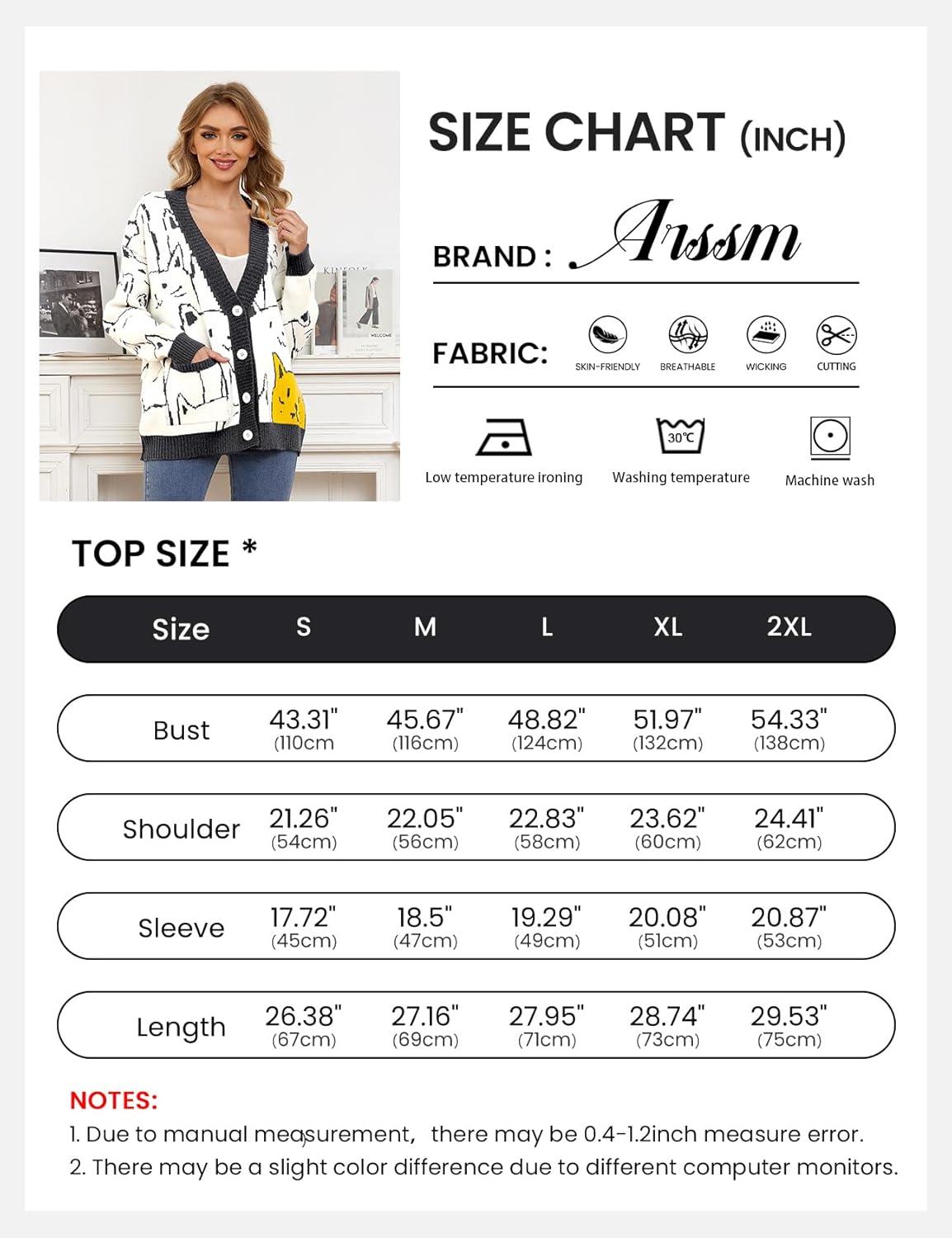 Arssm Cat Sweater for Women Oversized Button Down V Neck Knit Cardigan Cute Kawaii Cartoon Print Sweater Fall Clothes(Darkgrey)